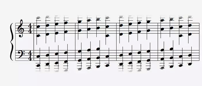 Shepard Scale notated