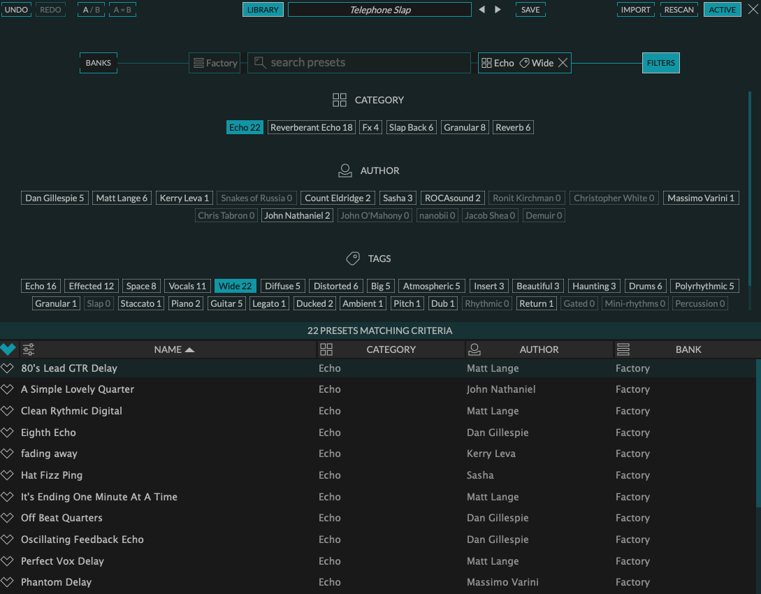 Recirculate preset matrix