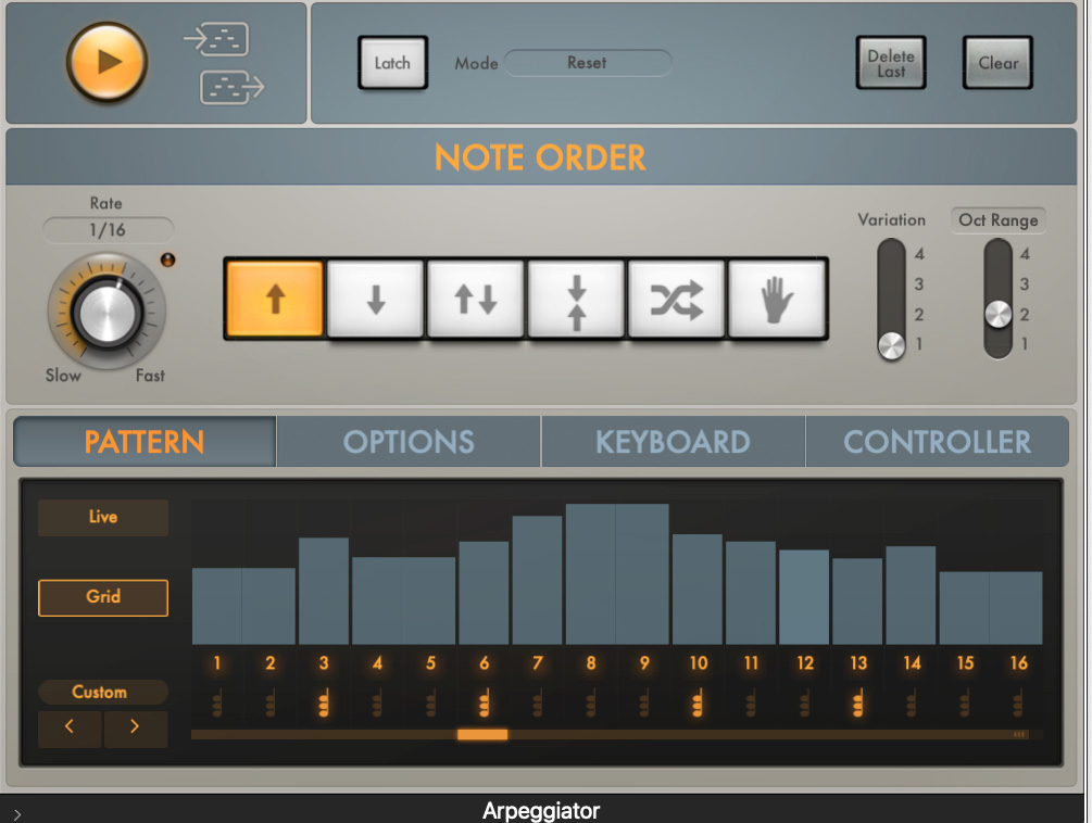 Arpeggiator Grid View