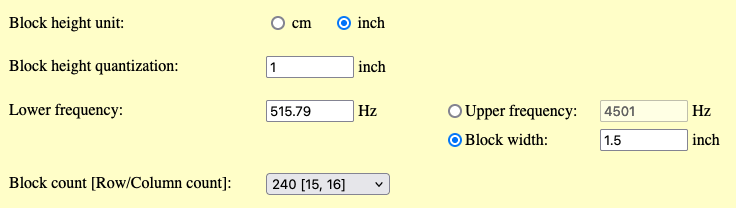 Diffusion calculator settings