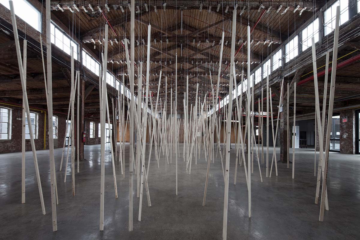 Zimoun installation at Knockdown Center NYC