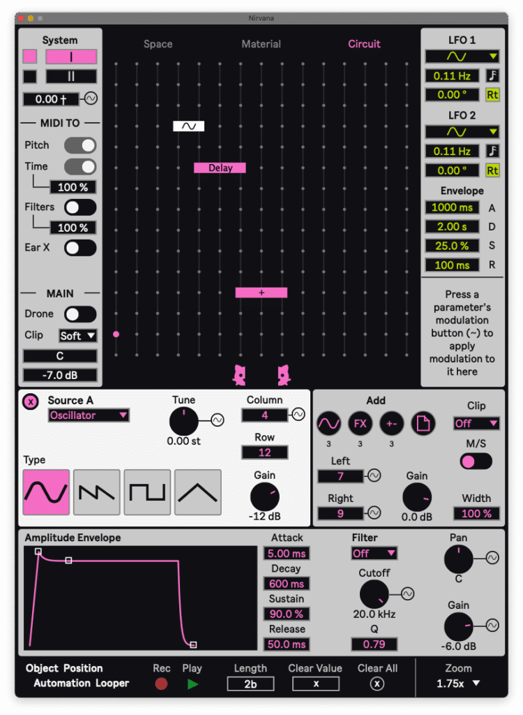 Nirvana - Inspiring New Max for Live Device for Musically Controllable Feedback (review + 29 examples) 7 Image 2 (Nirvana Circuit)