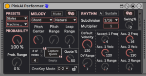 PinkAI: A Max for Live Ecosystem for Generative Music Creation 5 PinkAI machine gun preset