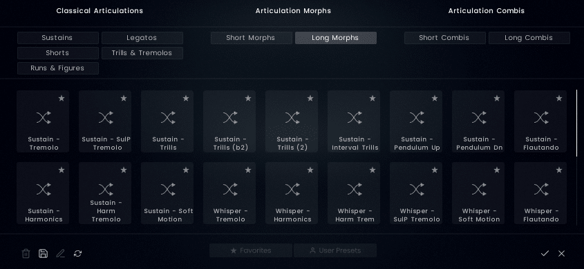 LUX Strings Articulation Morphs