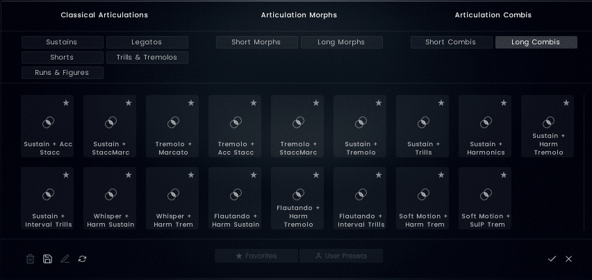 LUX Strings Articulation Combis