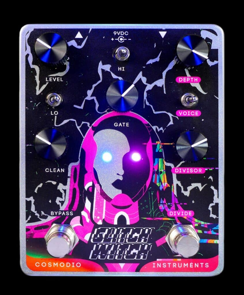 Cosmodio Instruments Glitch Witch Review - A Gloriously Chaotic Fuzz and Modulator 3 Glitch_Witch_Straight_On_Transpa