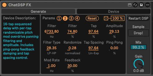 ChatDSP - Create M4L Devices with Text Prompts 5 ChatDSP FX1